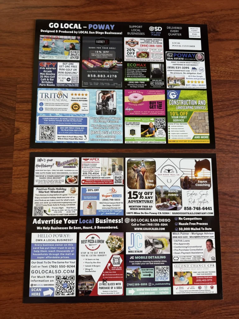 Go Local San Diego Poway Postcard