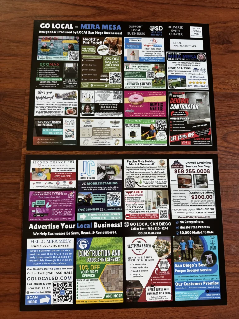 Go Local San Diego Mira Mesa Postcard